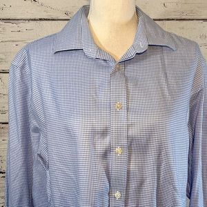 CHARLES TYRWHITT Men's Button Down Non
Iron Slim Fit Dress Shirt-Blue/White-L